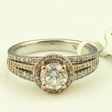 Diamond Engagement Ring with Round Cut Center Stone in 14K White and Rose Gold 4.9Gr., Sz. 6.75, New item #R8143B4550