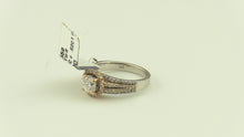 Diamond Engagement Ring with Round Cut Center Stone in 14K White and Rose Gold 4.9Gr., Sz. 6.75, New item #R8143B4550