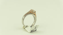 Diamond Engagement Ring with Round Cut Center Stone in 14K White and Rose Gold 4.9Gr., Sz. 6.75, New item #R8143B4550