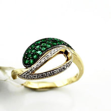 Ladies Solid 14K Yellow Gold 1/3 CT Emerald and Diamond Engagement Ring, New item, #22354310