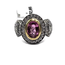 Pink Sapphire and Diamond ring in 18K white gold