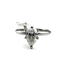 1.12CT Pear Diamond Solitaire Engagement Ring in 14K White Gold